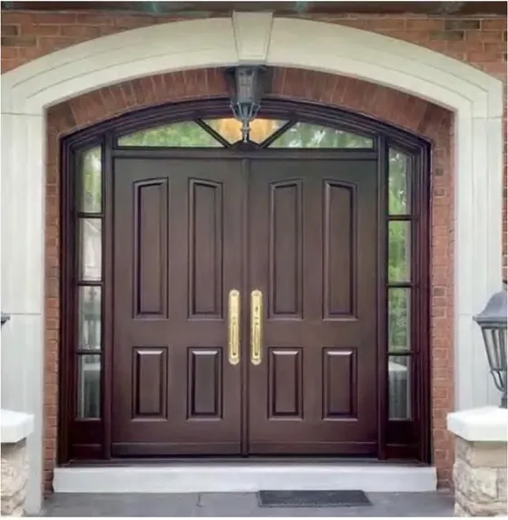 Charcoal exterior door, timber entry leaf, glazing and sidelights to order (EX-012)