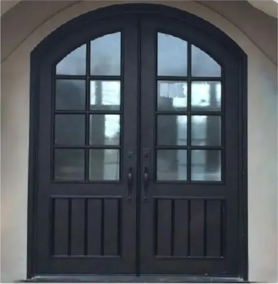 Charcoal exterior door, timber entry leaf, glazing and sidelights to order (EX-015)