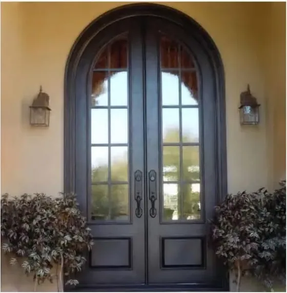 Grey exterior door, timber entry leaf, glazing and sidelights to order (EX-038)