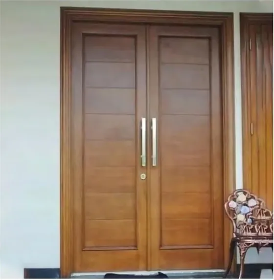 Honey oak exterior door, timber entry leaf, glazing and sidelights to order (EX-044)