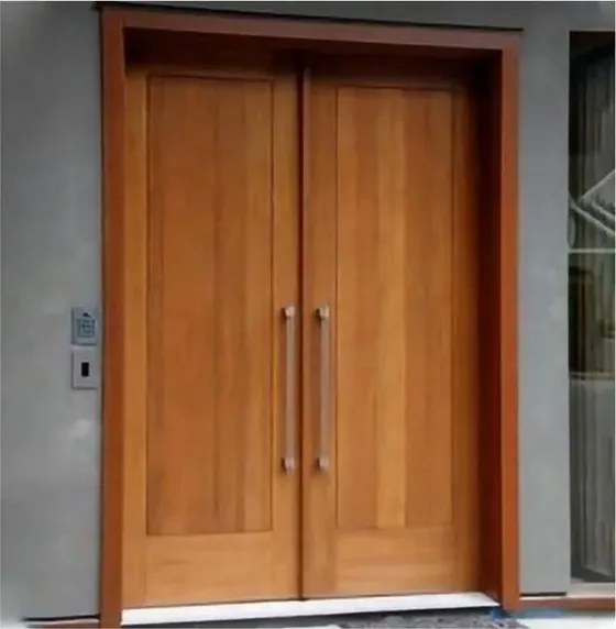 Honey oak exterior door, timber entry leaf, glazing and sidelights to order (EX-045)
