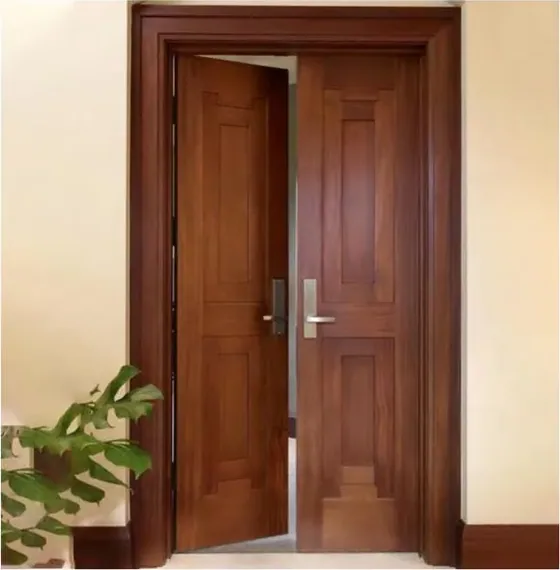 Walnut exterior door, timber entry leaf, glazing and sidelights to order (EX-054)