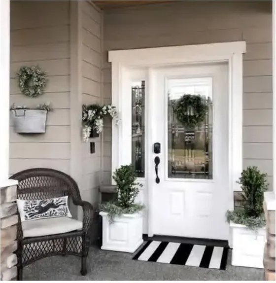Grey exterior door, timber entry leaf, glazing and sidelights to order (EX-092)