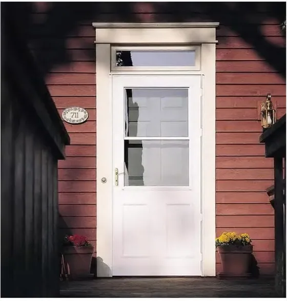 Light oak exterior door, timber entry leaf, glazing and sidelights to order (EX-117)