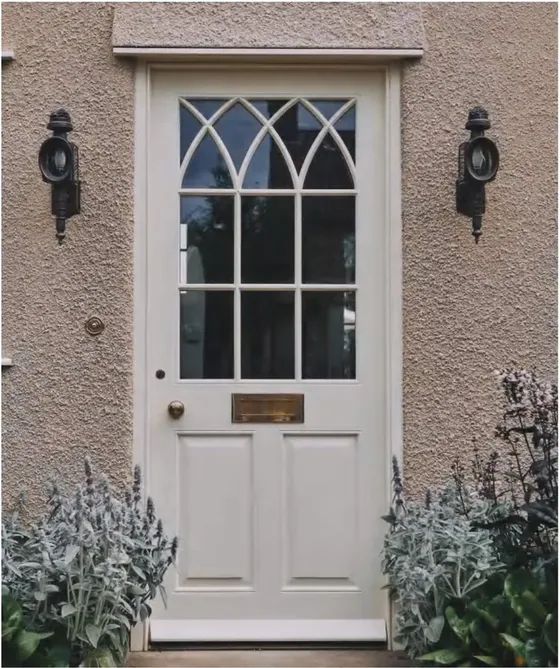 Walnut exterior door, timber entry leaf, glazing and sidelights to order (EX-120)
