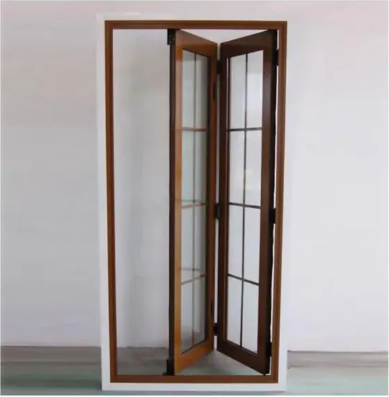 Grey folding door, folding glazed system, timber or aluminium frame (FD-002)