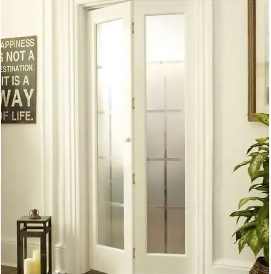 White folding door, folding glazed system, timber or aluminium frame (FD-005)