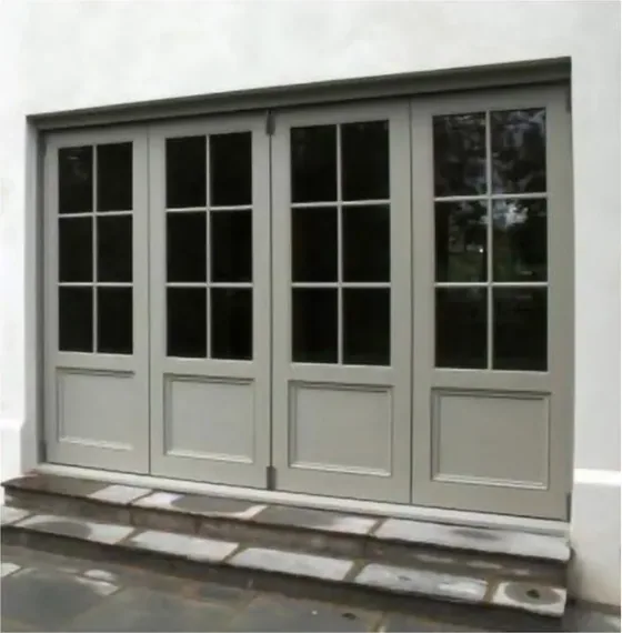 Charcoal folding door, folding glazed system, timber or aluminium frame (FD-007)