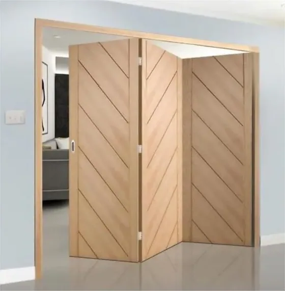 Light oak folding door, folding glazed system, timber or aluminium frame (FD-008)
