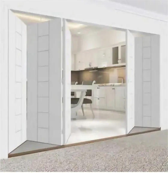 Light oak folding door, folding glazed system, timber or aluminium frame (FD-011)