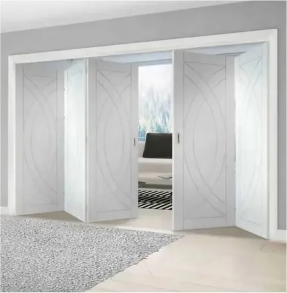 Light oak folding door, folding glazed system, timber or aluminium frame (FD-013)