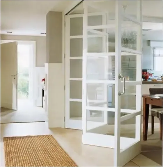 Light oak folding door, folding glazed system, timber or aluminium frame (FD-014)