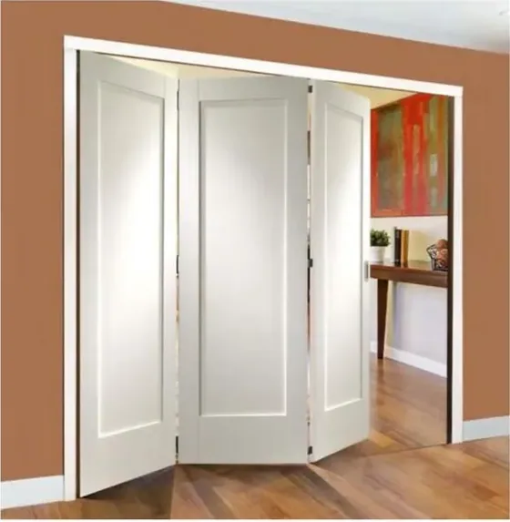 White folding door, folding glazed system, timber or aluminium frame (FD-017)