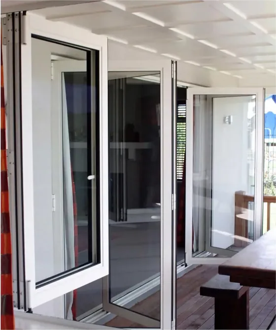 Charcoal folding door, folding glazed system, timber or aluminium frame (FD-032)