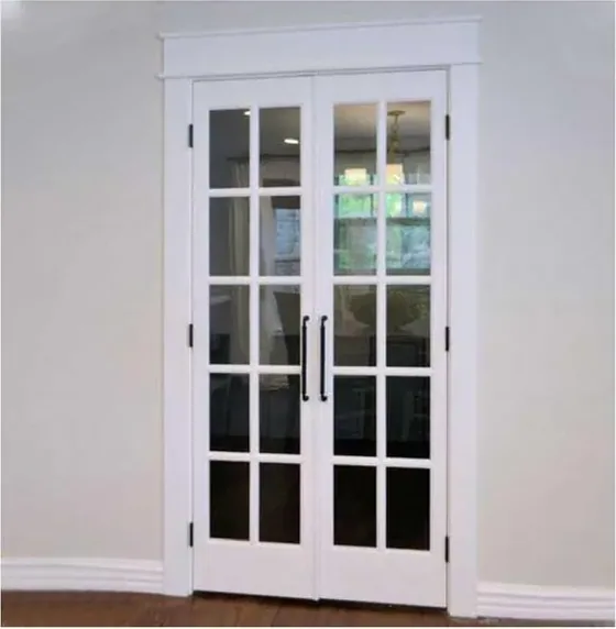 Grey French door, glazed timber leaf, single or double (FR-001)