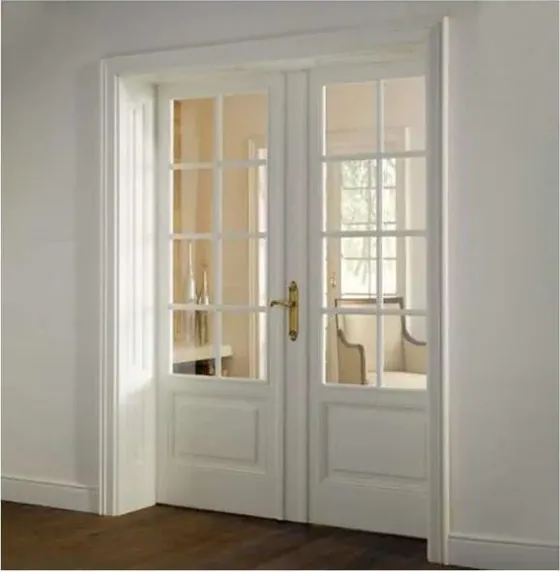 Light oak French door, glazed timber leaf, single or double (FR-002)
