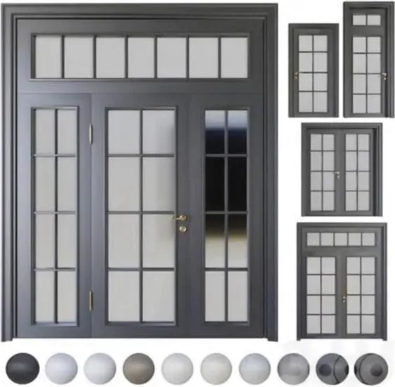 Walnut French door, glazed timber leaf, single or double (FR-004)