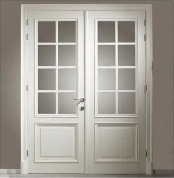 White French door, glazed timber leaf, single or double (FR-005)