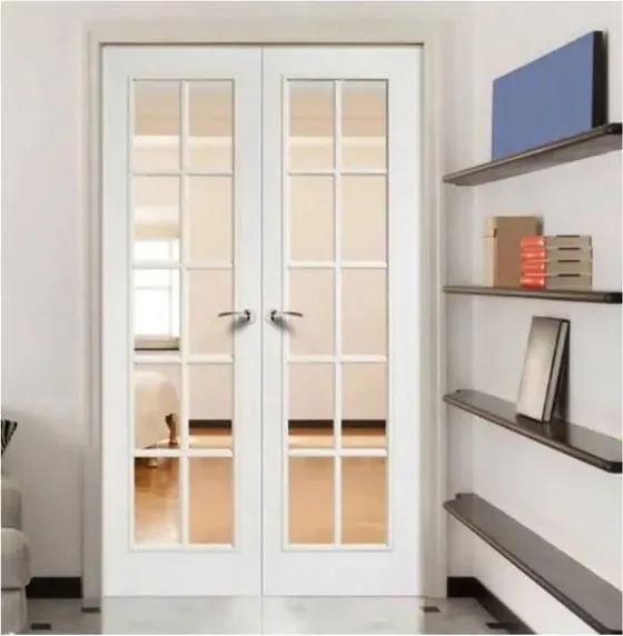 White French door, glazed timber leaf, single or double (FR-006)