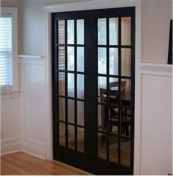Charcoal French door, glazed timber leaf, single or double (FR-011)