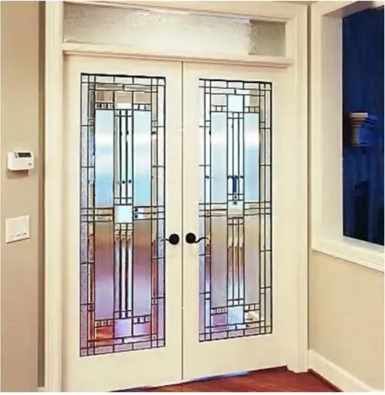 Light oak French door, glazed timber leaf, single or double (FR-017)