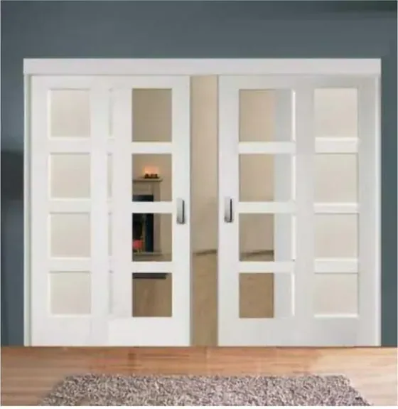 Light oak French door, glazed timber leaf, single or double (FR-019)