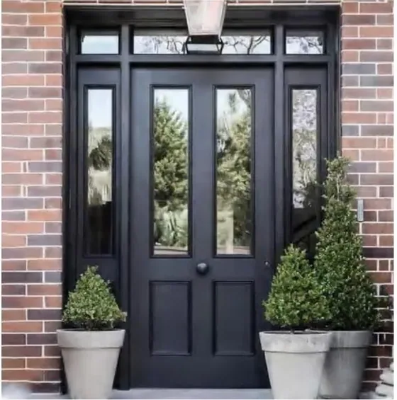 Charcoal French door, glazed timber leaf, single or double (FR-025)