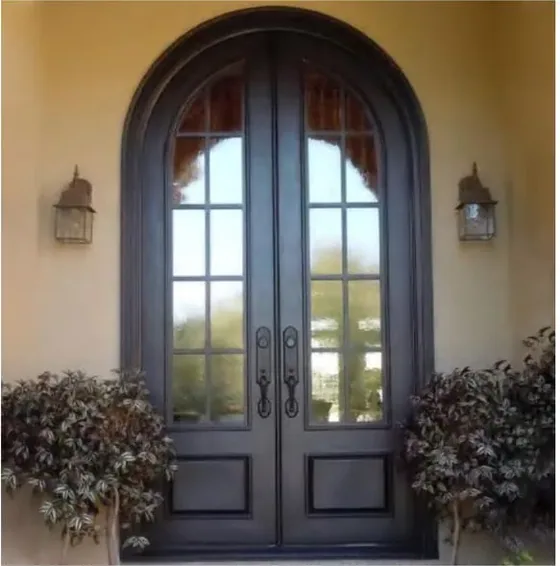 Grey French door, glazed timber leaf, single or double (FR-026)