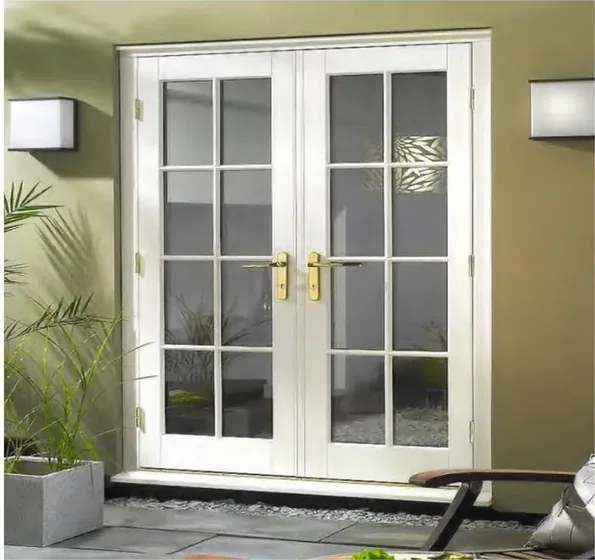 Grey French door, glazed timber leaf, single or double (FR-027)