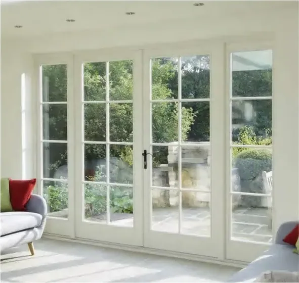 Grey French door, glazed timber leaf, single or double (FR-028)