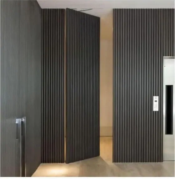 Charcoal hidden door, flush-to-wall leaf with concealed frame (HD-002)