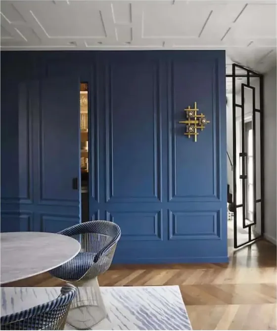 Charcoal hidden door, flush-to-wall leaf with concealed frame (HD-009)