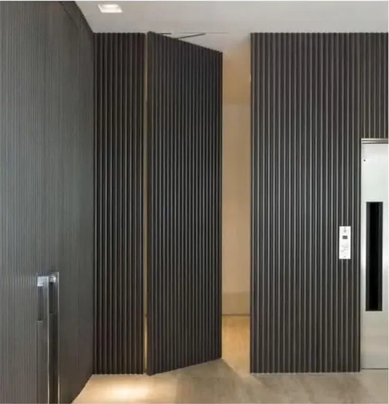 Charcoal hidden door, flush-to-wall leaf with concealed frame (HD-013)