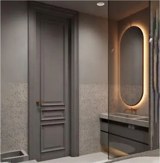 Honey oak interior door, interior leaf: painted, veneered or laminated (IN-018)