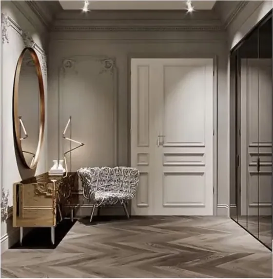Grey interior door, interior leaf: painted, veneered or laminated (IN-101)