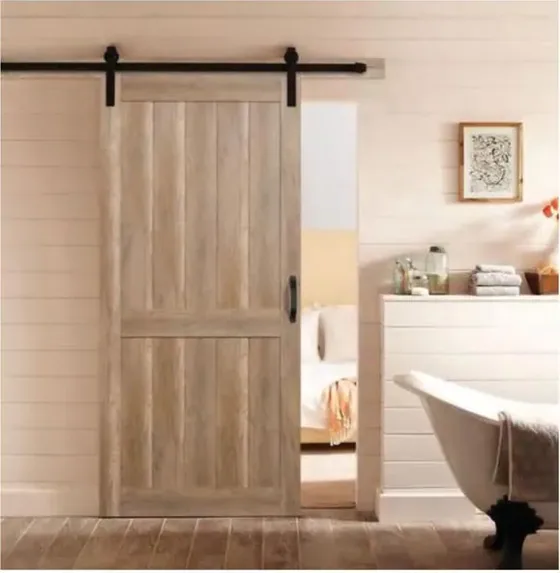Light oak sliding door, sliding leaf on exposed or concealed track (SL-002)