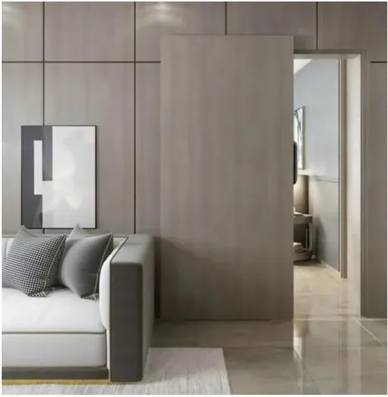 Honey oak sliding door, sliding leaf on exposed or concealed track (SL-004)