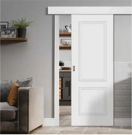 Light oak sliding door, sliding leaf on exposed or concealed track (SL-008)