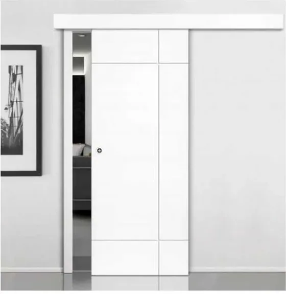 White sliding door, sliding leaf on exposed or concealed track (SL-011)