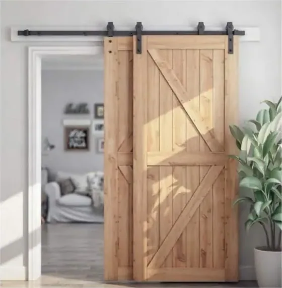 Light oak sliding door, sliding leaf on exposed or concealed track (SL-015)