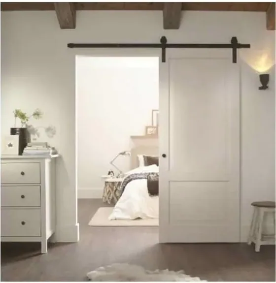 White sliding door, sliding leaf on exposed or concealed track (SL-017)
