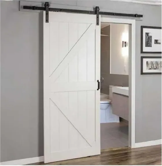 White sliding door, sliding leaf on exposed or concealed track (SL-019)