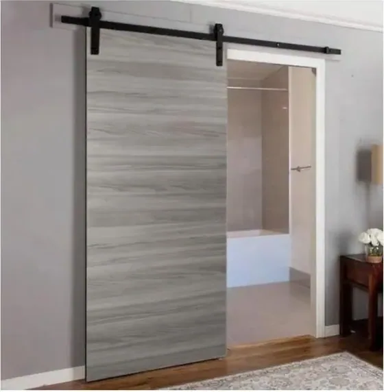 Grey sliding door, sliding leaf on exposed or concealed track (SL-020)