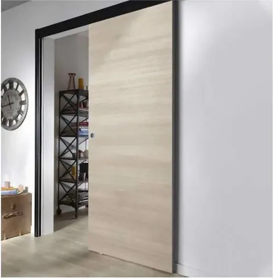 Light oak sliding door, sliding leaf on exposed or concealed track (SL-021)