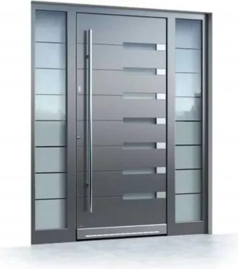 Grey security steel door, steel security leaf, powder-coated finish (SS-001)