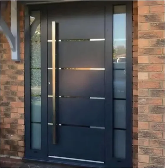 Charcoal security steel door, steel security leaf, powder-coated finish (SS-002)
