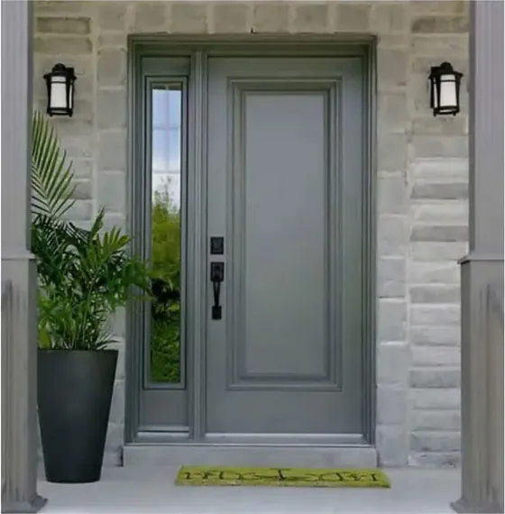 Charcoal security steel door, steel security leaf, powder-coated finish (SS-005)