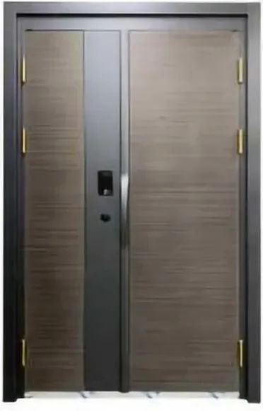 Charcoal security steel door, steel security leaf, powder-coated finish (SS-006)