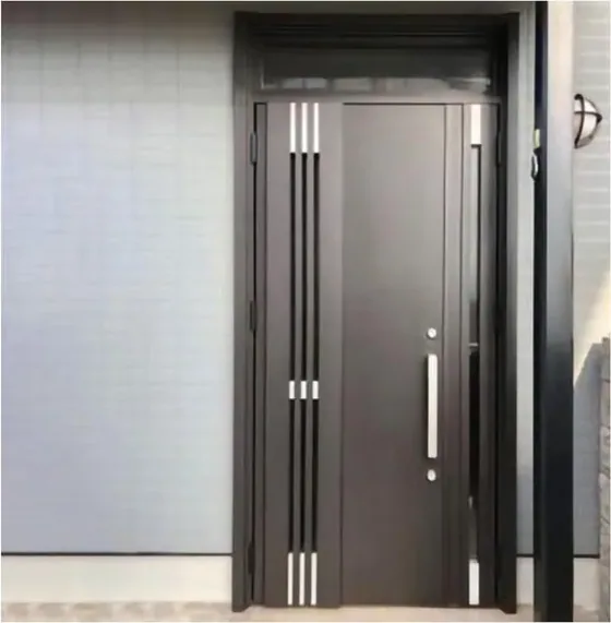 Grey security steel door, steel security leaf, powder-coated finish (SS-015)