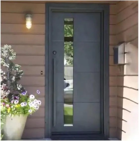 Charcoal security steel door, steel security leaf, powder-coated finish (SS-016)
